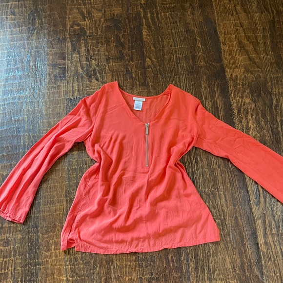 Michael Kors Tops | Michael Kors Coral Zipper Blouse - Picture 8 of 15